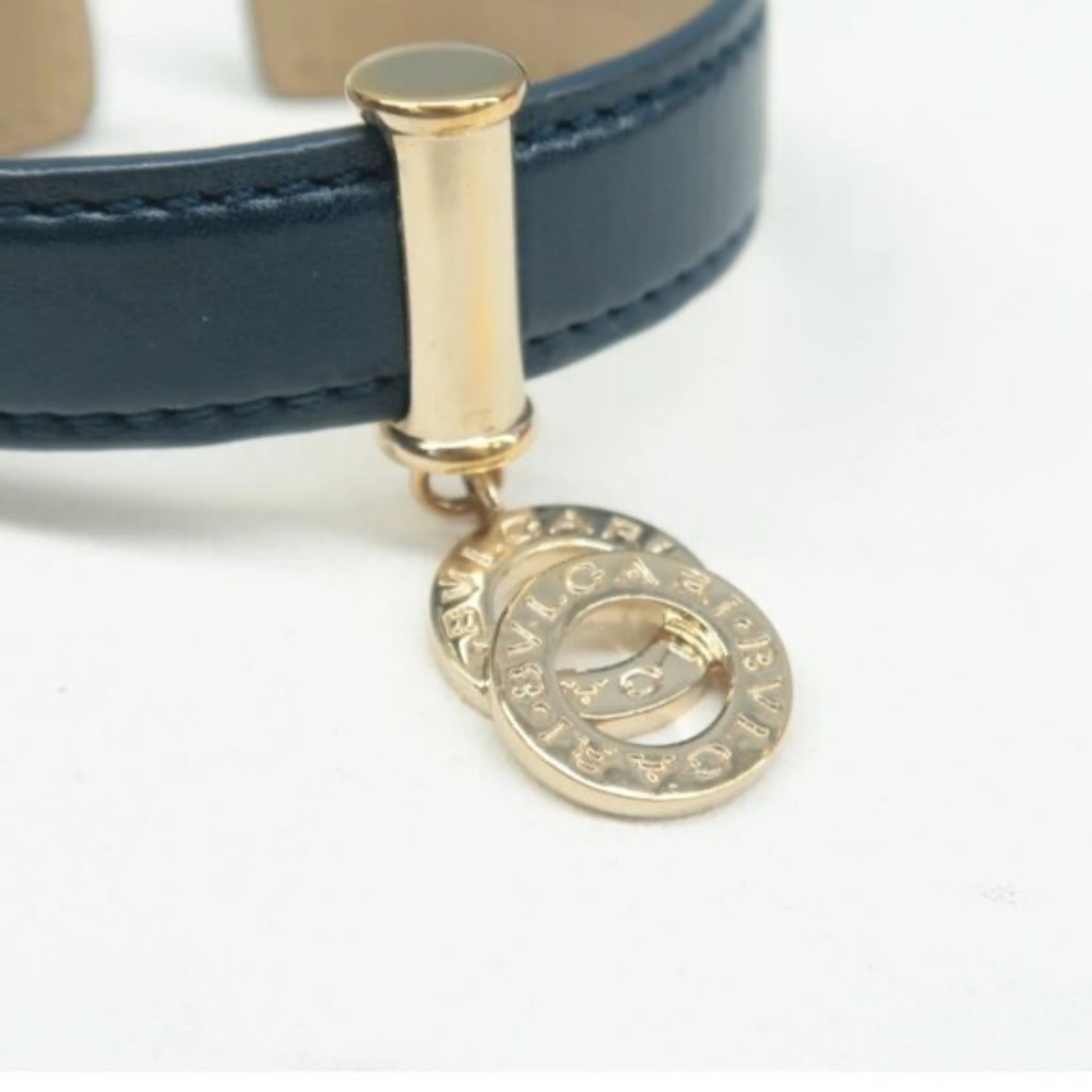 100% Authentic BVLGARI Leather Tag Cuff Bracelet - Picture 5 of 12